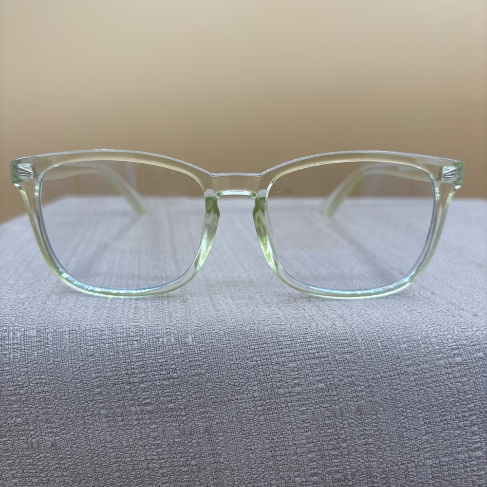 DM8082A Blue Light Glasses Womens 56mm Lime Green Excellent Y2K Cyber